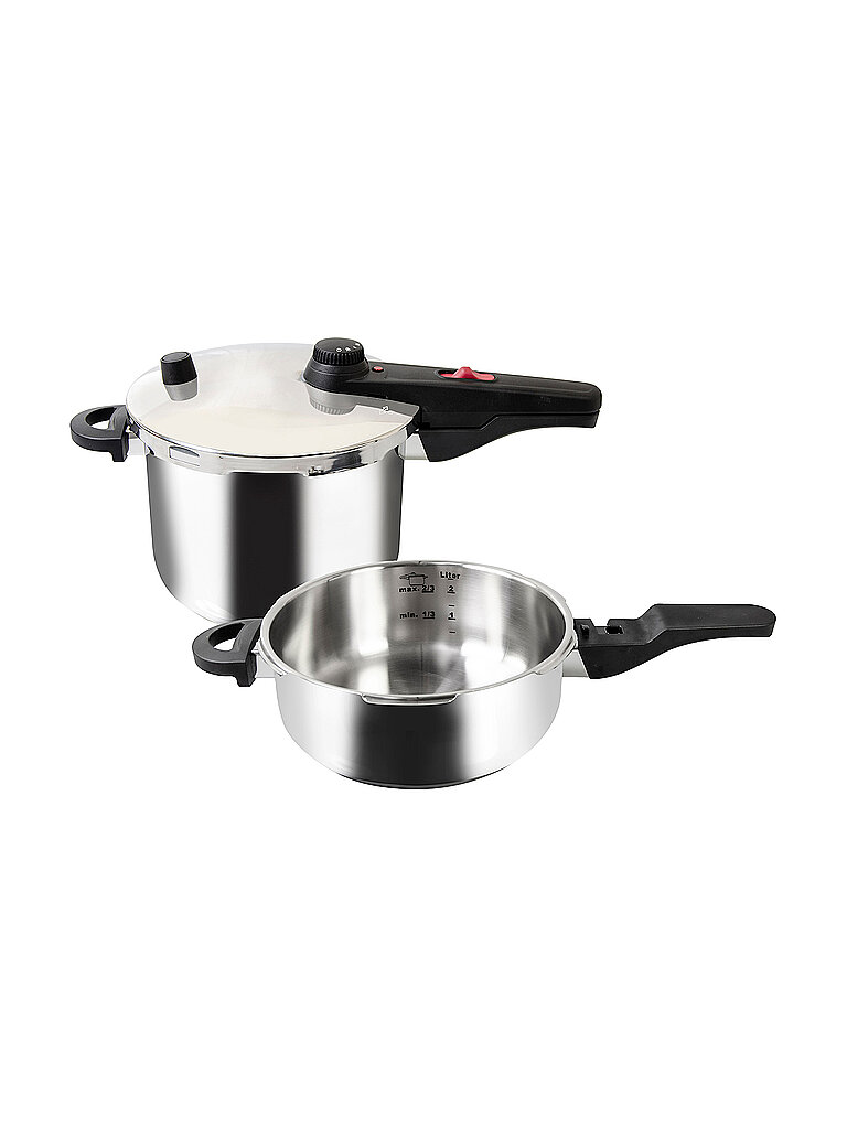 KELOMAT Schnellkochtopf Set Alfa 22cm 6l INDUKTION silber KELOMAT Schnellkochtopf Set Alfa 22cm 6l INDUKTION silber von KELOMAT