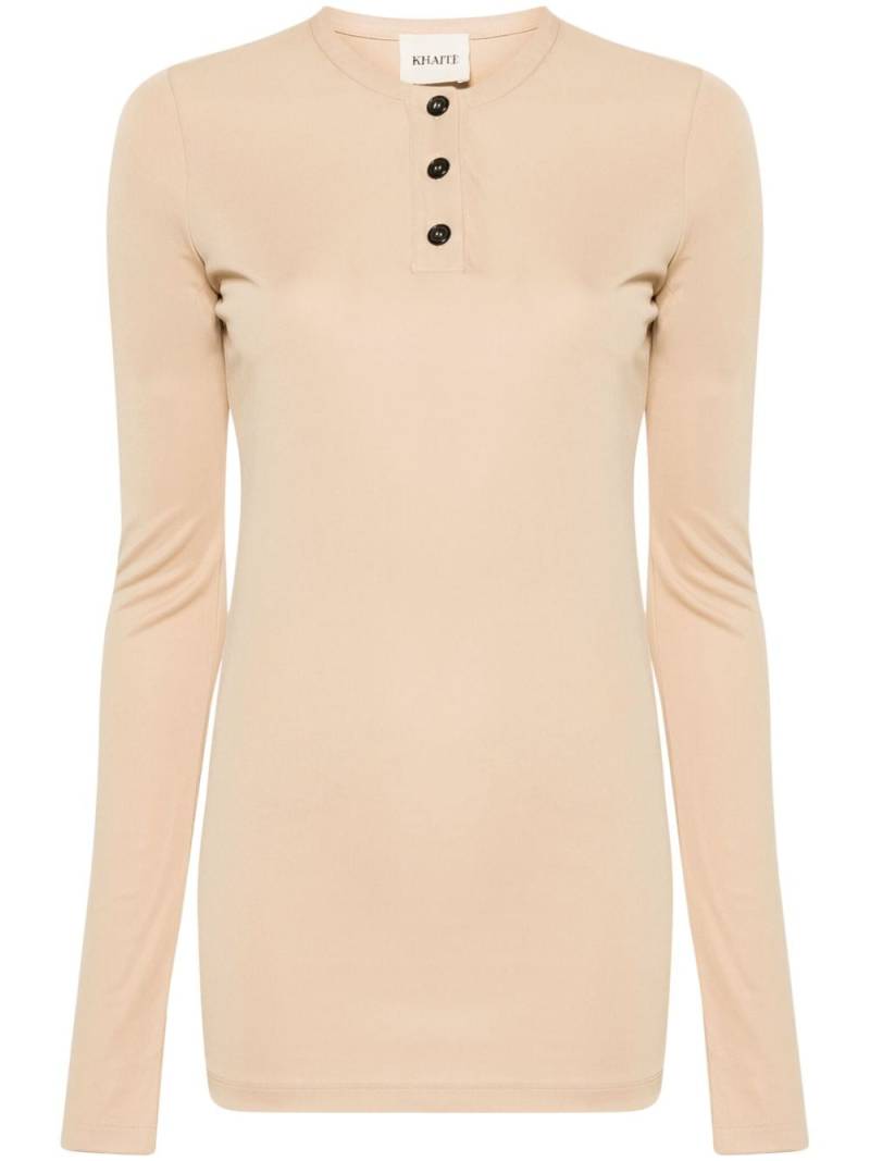 KHAITE Byron Henley-neck T-shirt - Neutrals von KHAITE