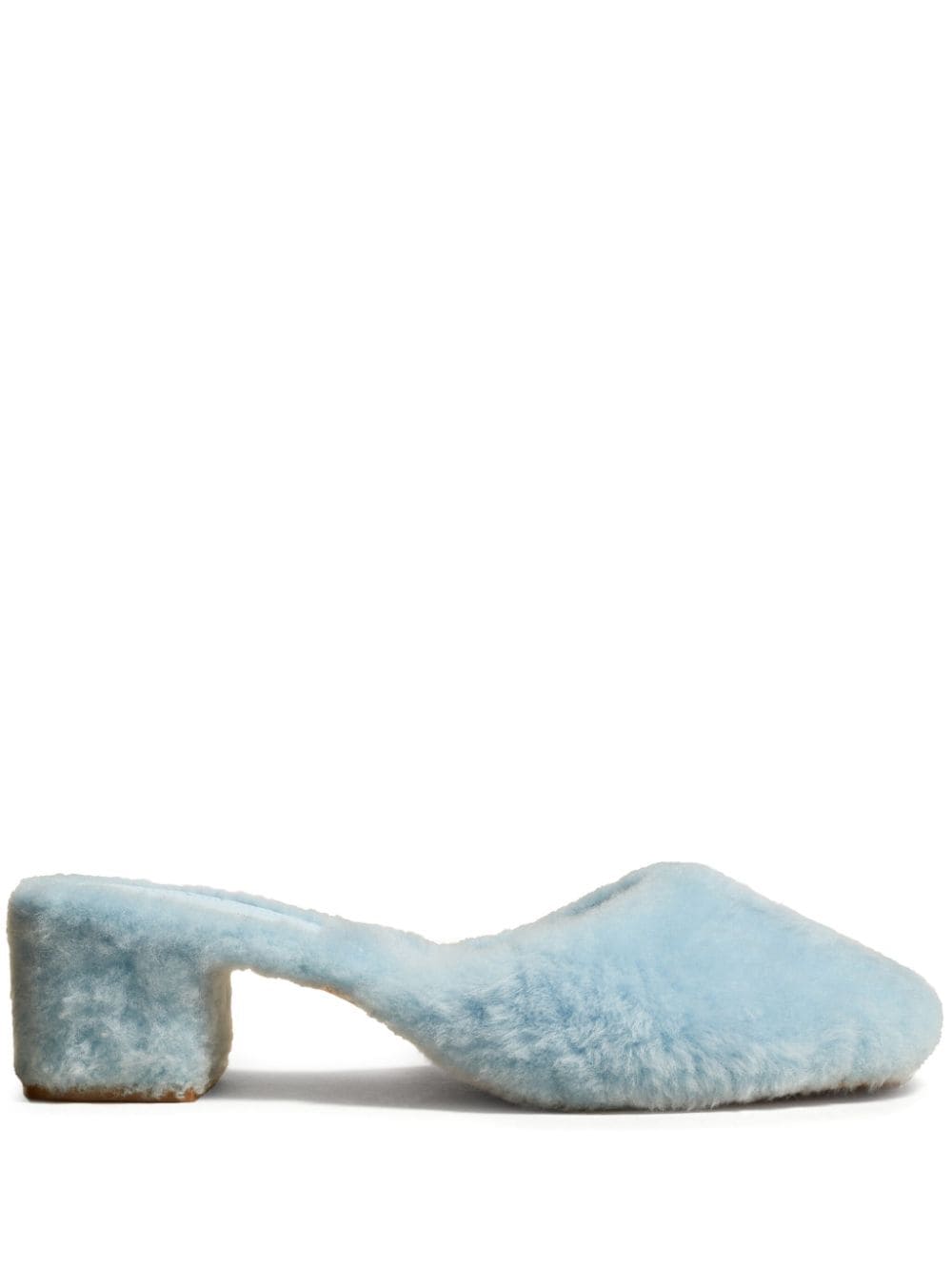 KHAITE Clio 50mm shearling mules - Blue von KHAITE