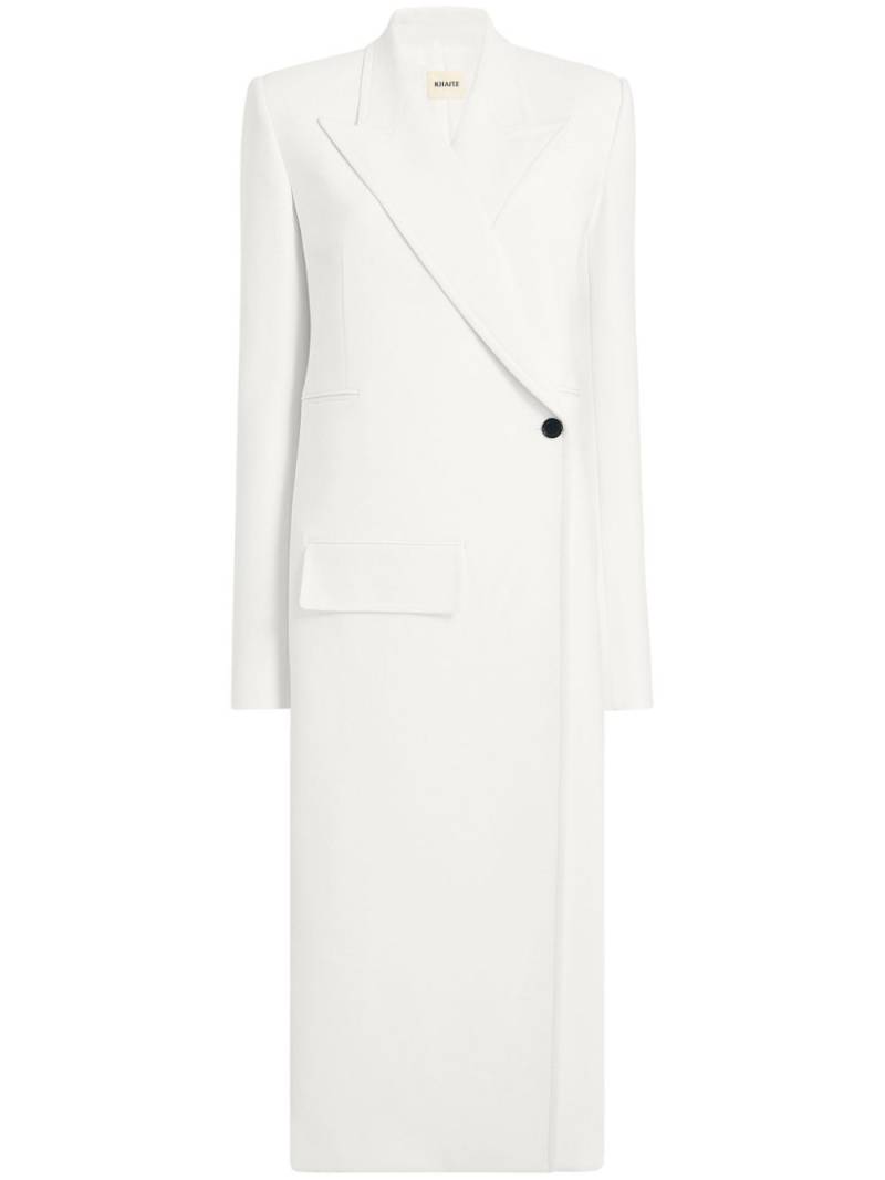 KHAITE Cobble double-breasted long coat - White von KHAITE