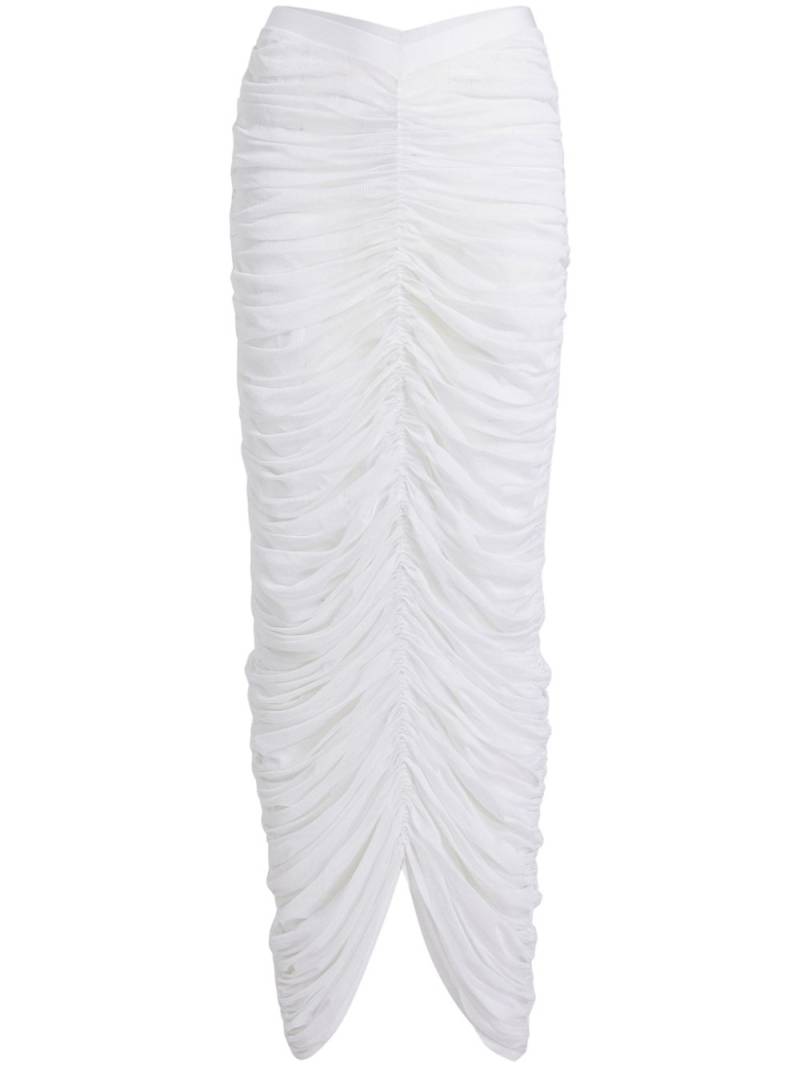 KHAITE Laure ruched silk skirt - White von KHAITE