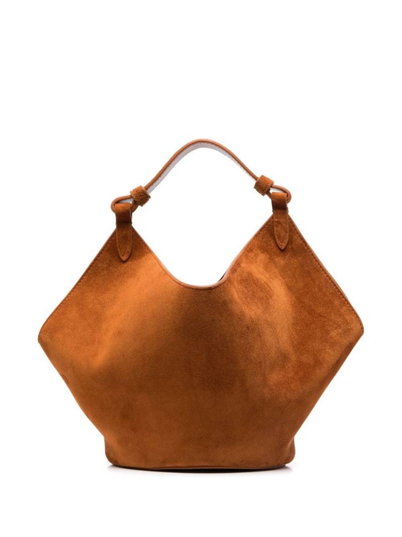 KHAITE Mini Lotus suede tote bag - Brown von KHAITE