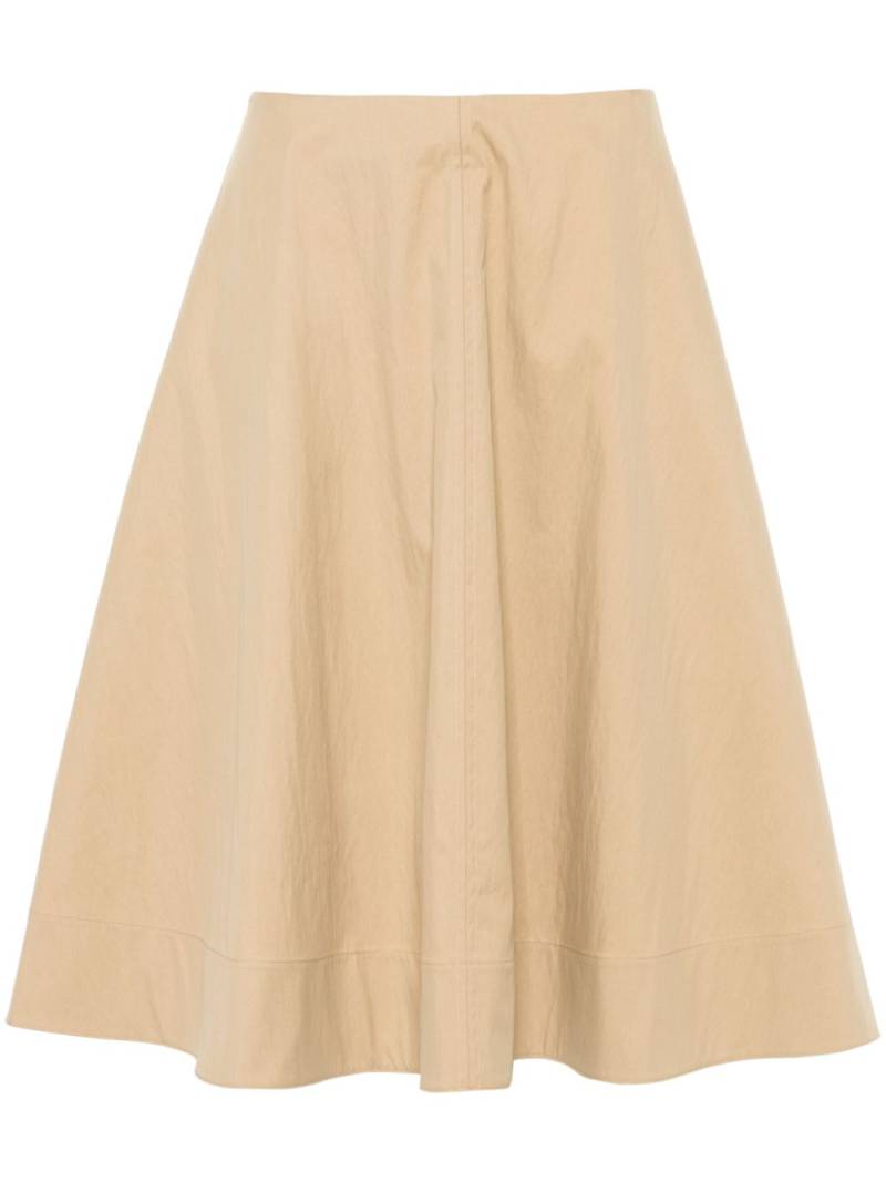 KHAITE Renta twill midi skirt - Neutrals von KHAITE