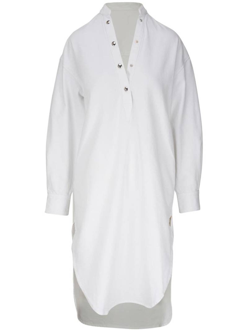 KHAITE Seffi denim midi shirt dress - White von KHAITE