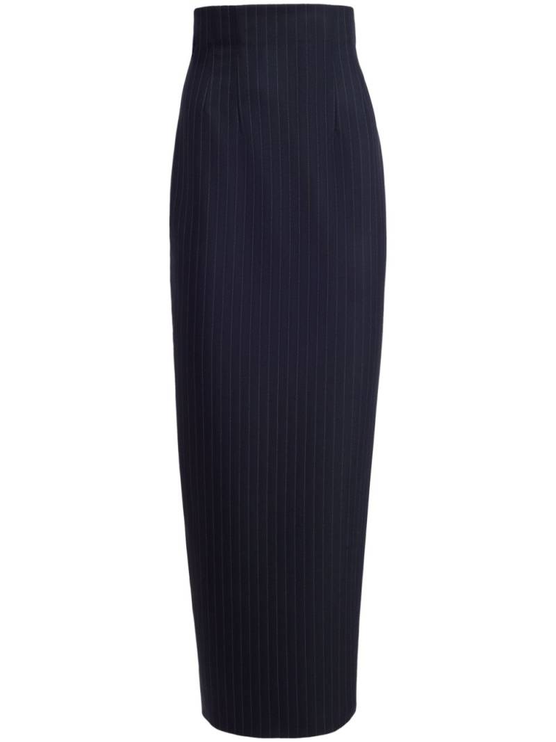 KHAITE The Loxley pinstriped pencil skirt - Blue von KHAITE