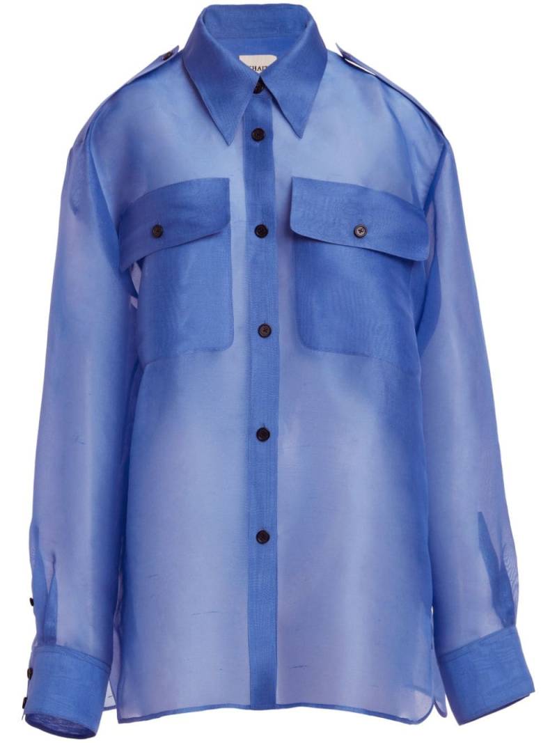 KHAITE The Missa silk-organza shirt - Blue von KHAITE