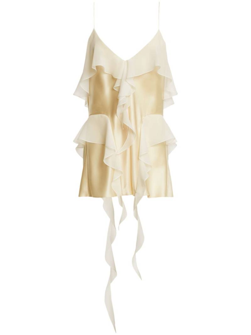 KHAITE The Piet ruffled silk top - Yellow von KHAITE