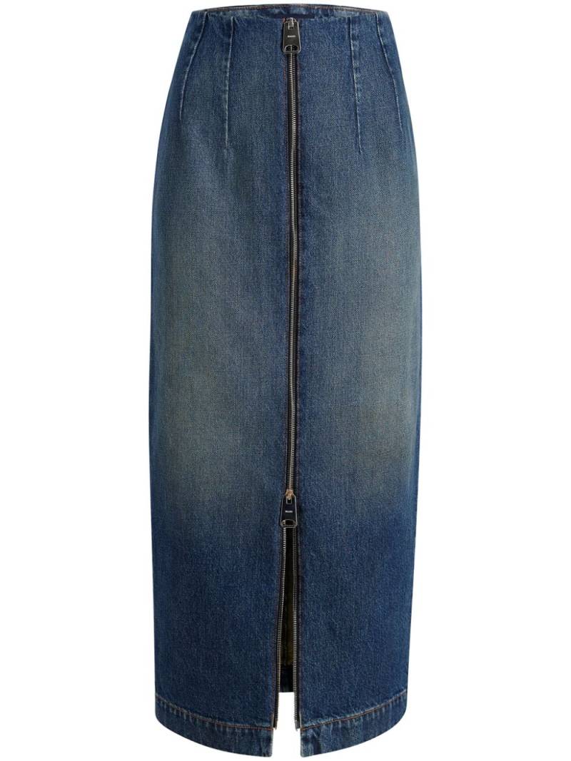 KHAITE The Ruly denim midi skirt - Blue von KHAITE