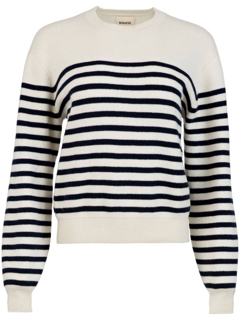 KHAITE Viola striped cashmere jumper - Neutrals von KHAITE