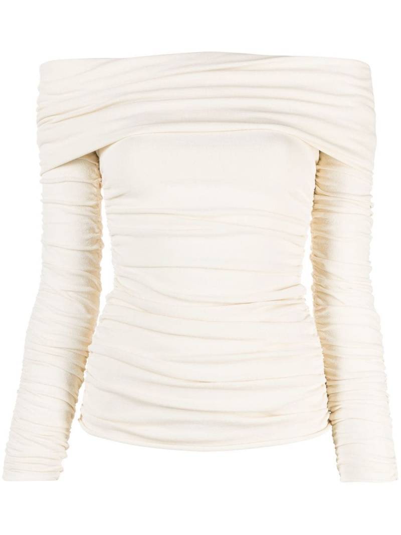 KHAITE Zuri off-shoulder top - Neutrals von KHAITE