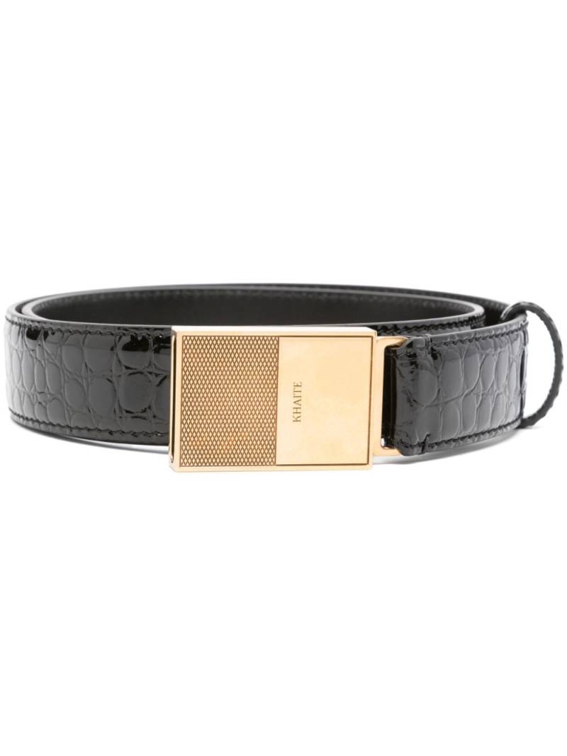 KHAITE croc-embossed belt - Black von KHAITE