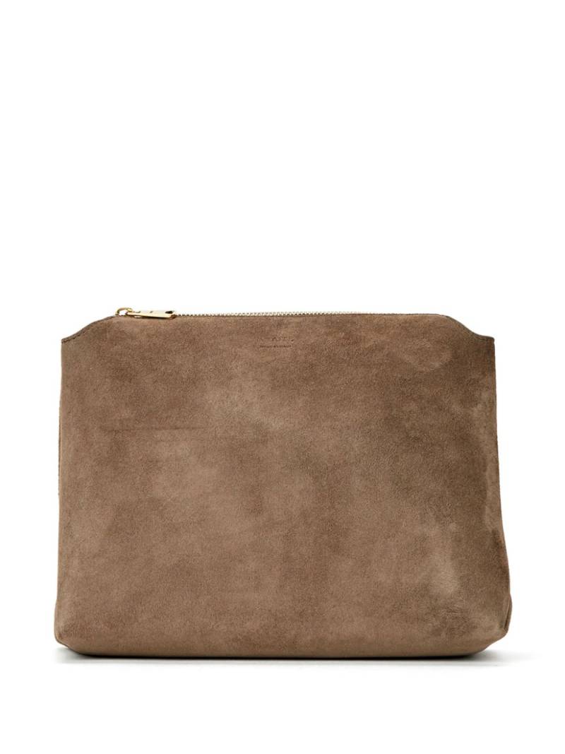 KHAITE medium Lina suede cross body bag - Neutrals von KHAITE