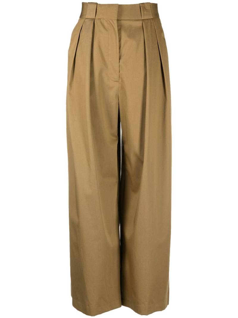 KHAITE pleated wide-leg trousers - Neutrals von KHAITE