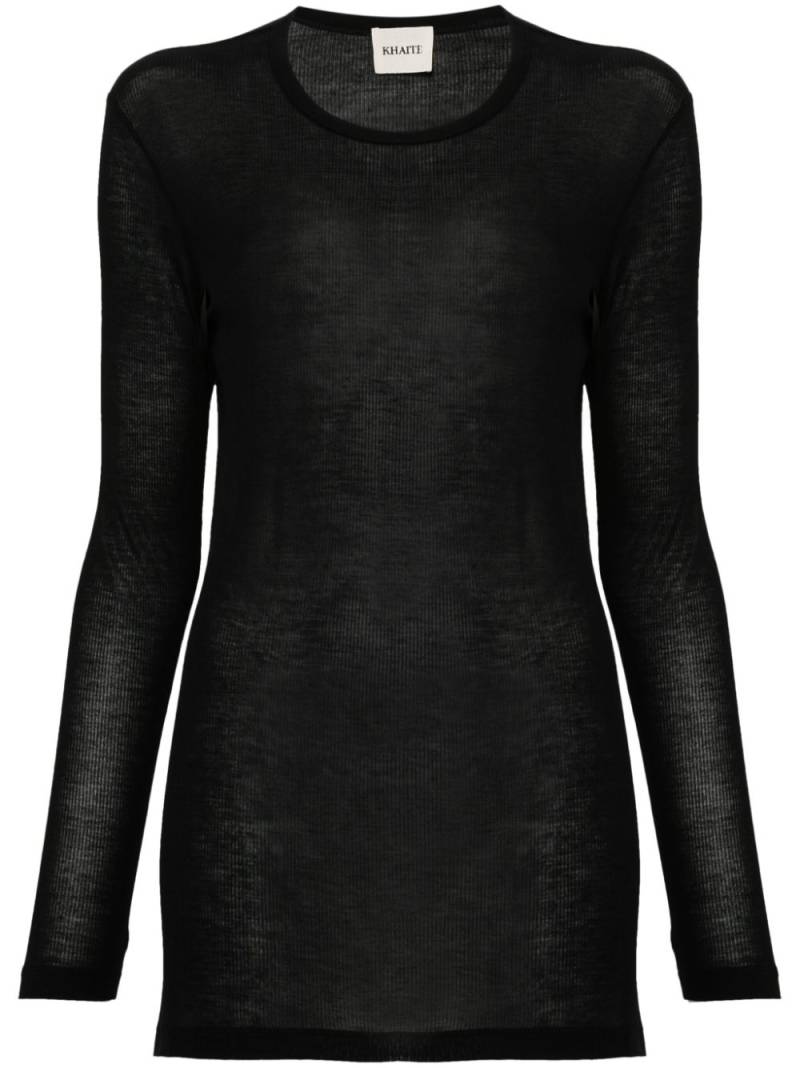 KHAITE ribbed long-sleeve top - Black von KHAITE