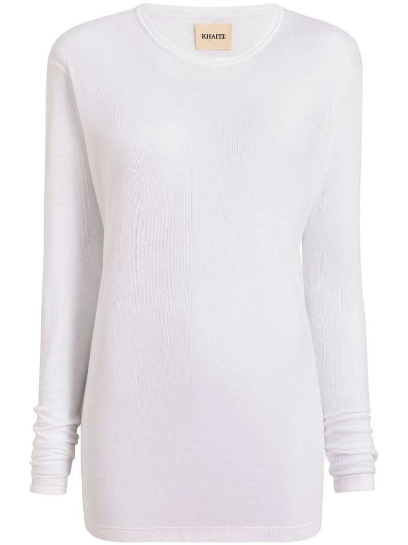 KHAITE ribbed long-sleeve top - White von KHAITE