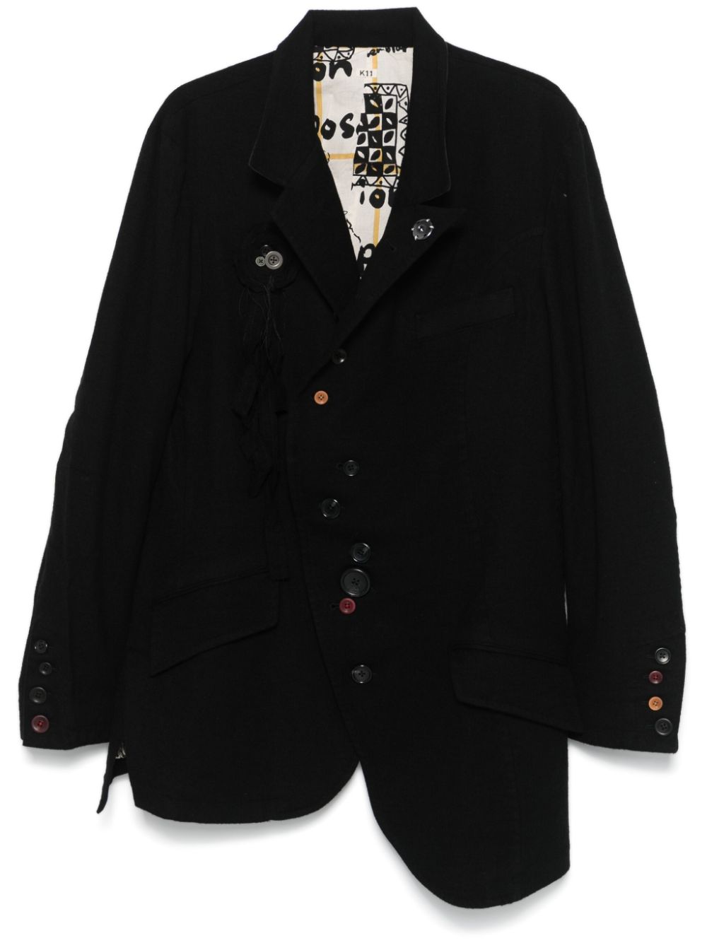 KHOKI decorative button detail jacket - Black von KHOKI