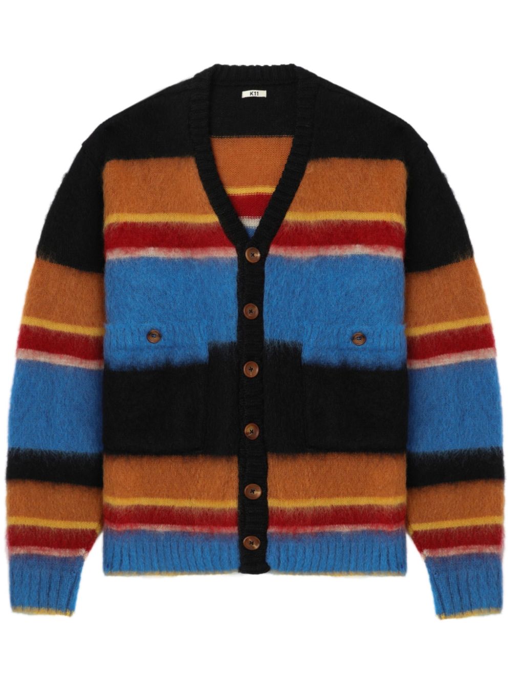 KHOKI striped cardigan - Black von KHOKI