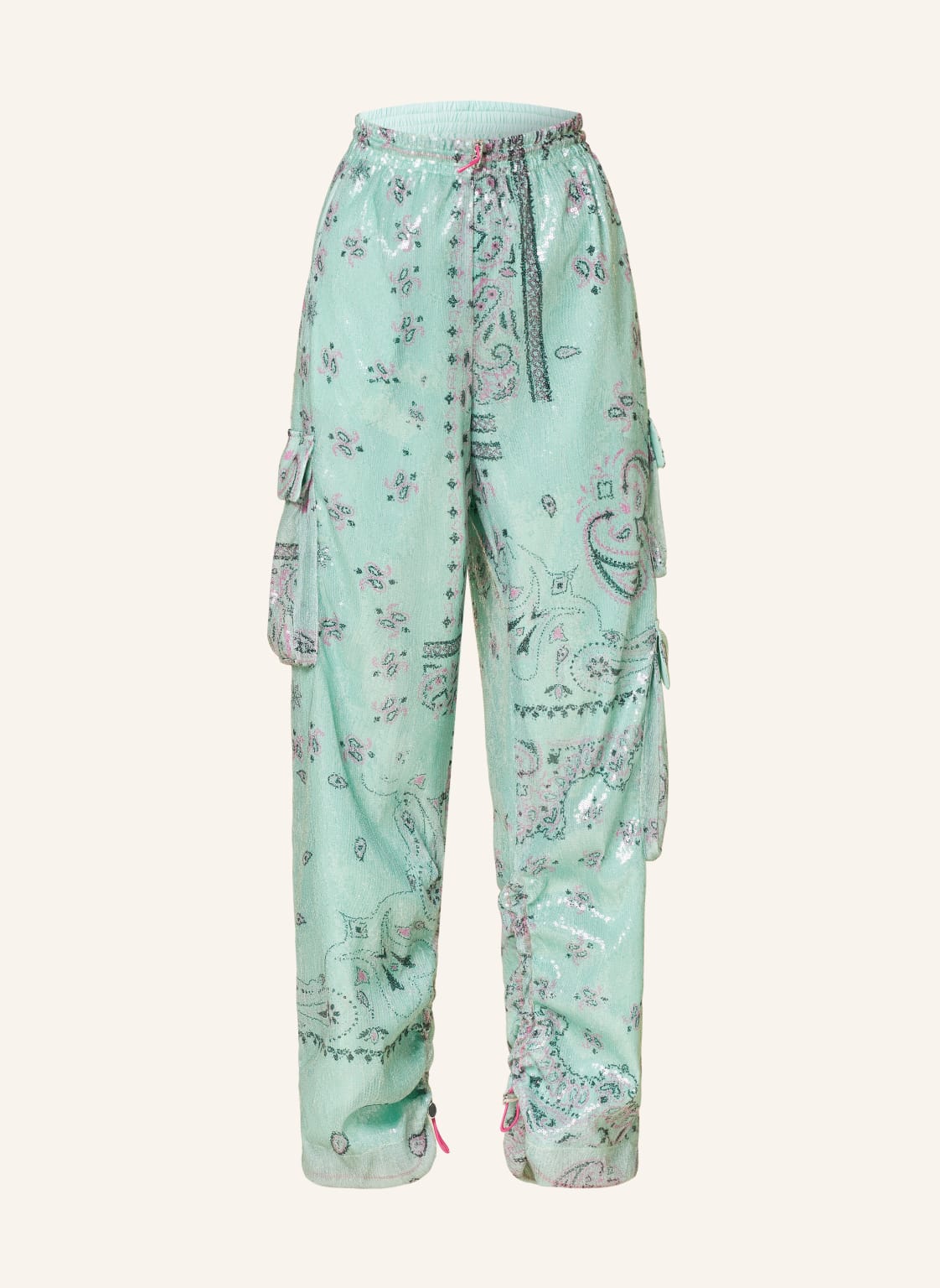 Khrisjoy Cargohose Mit Pailletten gruen Khrisjoy Cargohose Mit Pailletten gruen von KHRISJOY