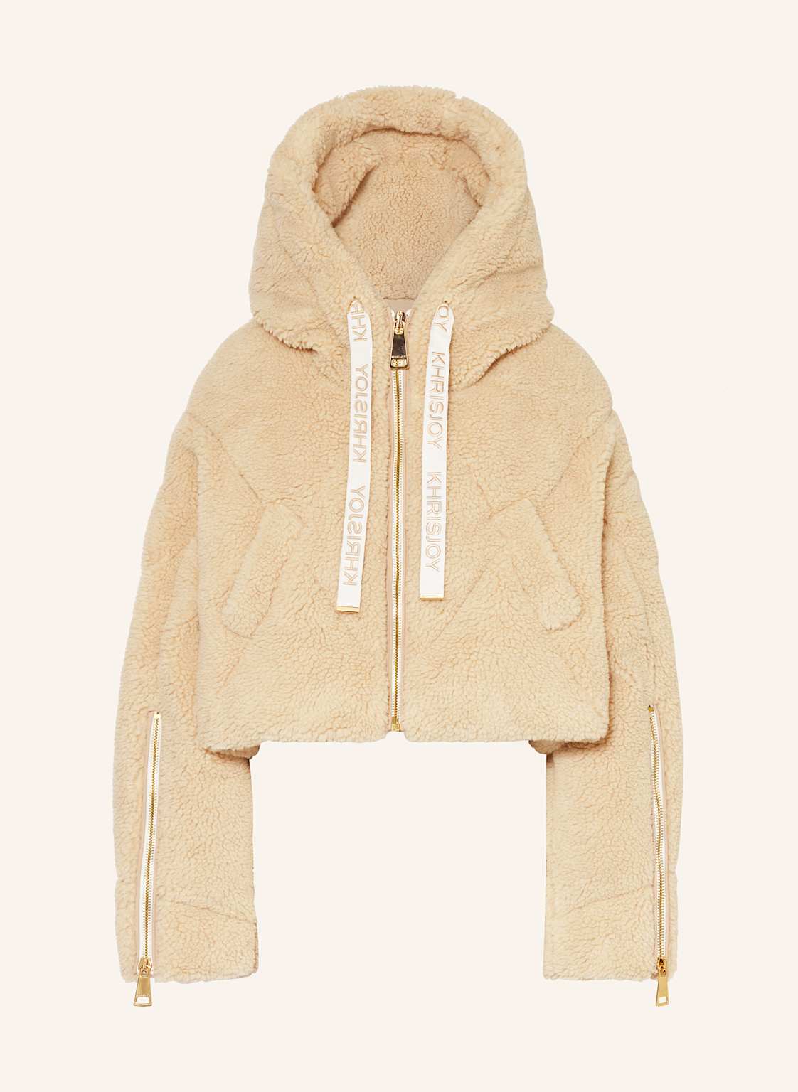 Khrisjoy Cropped-Daunenjacke Khris Aus Teddyfell weiss Khrisjoy Cropped-Daunenjacke Khris Aus Teddyfell weiss von KHRISJOY
