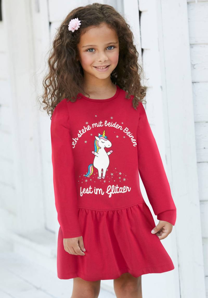 KIDSWORLD Jerseykleid »Einhorn«, festliche Anlässe, kniefreie Länge, aus Baumwollmischung von KIDSWORLD