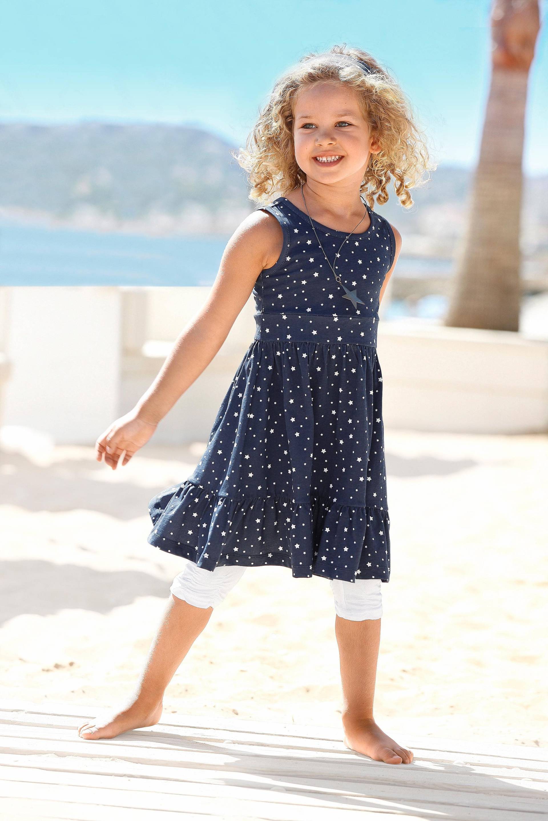 KIDSWORLD Jerseykleid »2tlg. Shirtkleid + Haarband im niedlichen Sternen-Allover«, (Set, 2 tlg.), festliche Anlässe, knielang, verspielter Stil, aus Baumwolle von KIDSWORLD