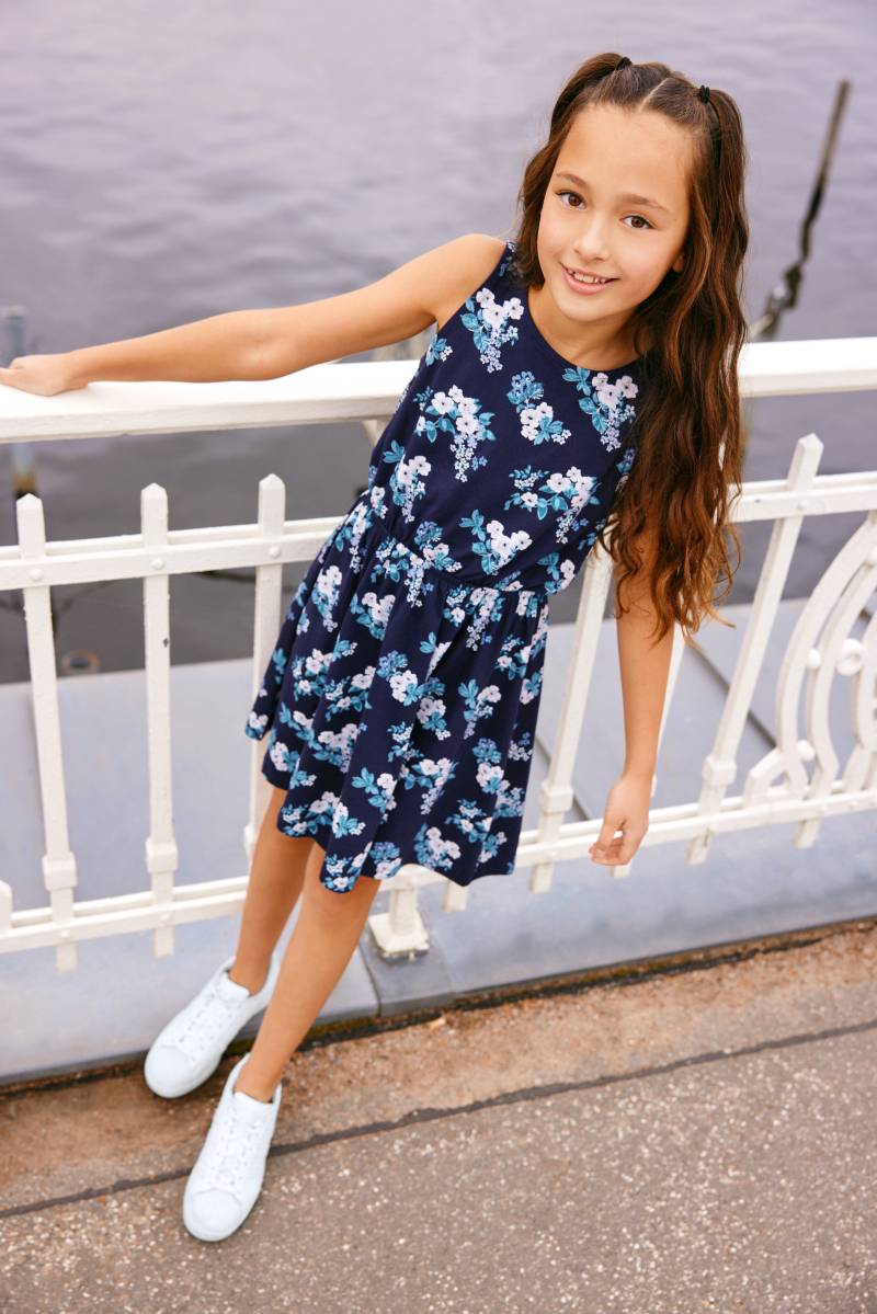 KIDSWORLD Jerseykleid »- Skaterkleid mit Blumen bedruckt«, praktische Trägerform von KIDSWORLD