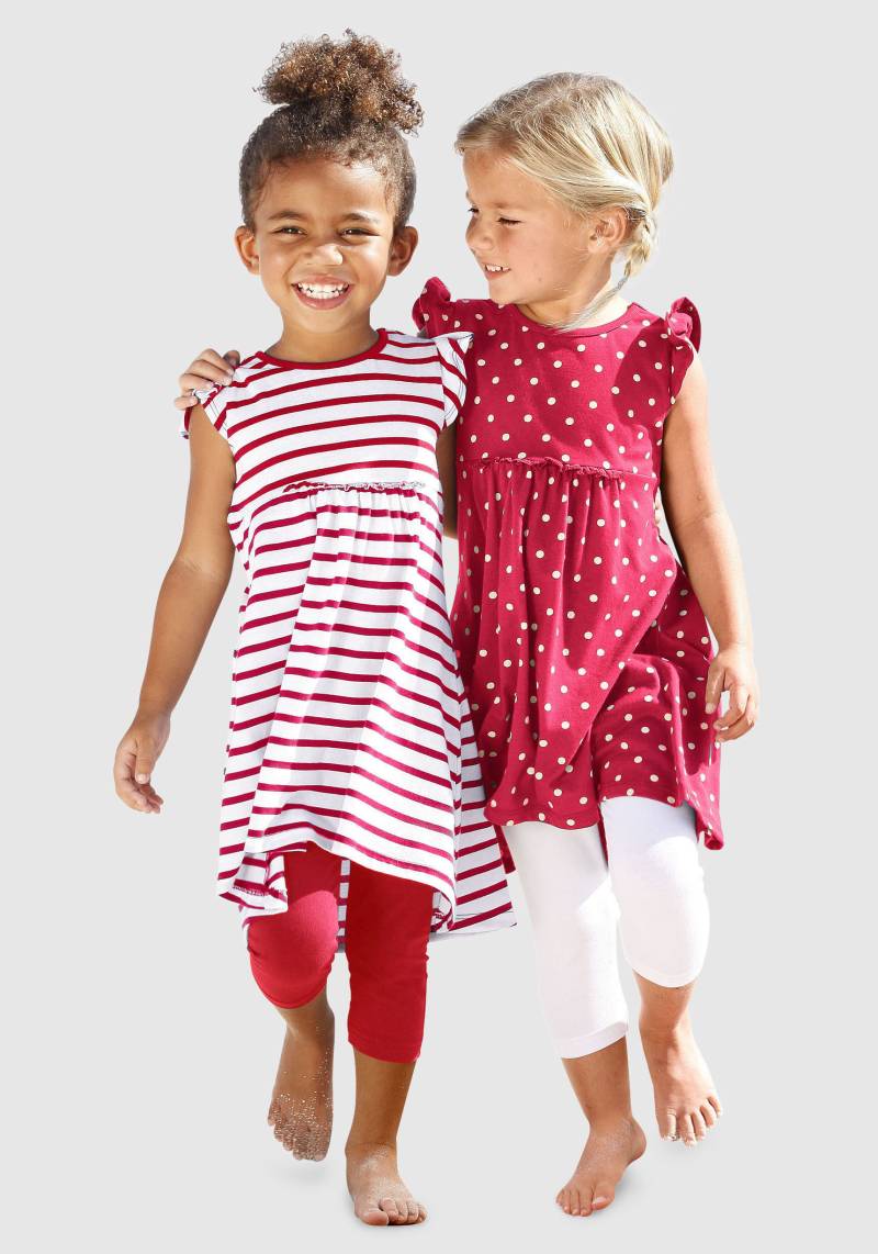 KIDSWORLD Jerseykleid »für kleine Mädchen«, (Packung, 2 tlg.), festliche Anlässe, kniefrei, modischer Stil, aus reiner Baumwolle von KIDSWORLD