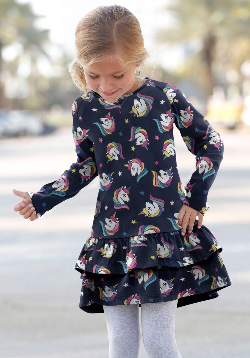 KIDSWORLD Jerseykleid »für kleine Mädchen«, mit Raglanärmeln von KIDSWORLD