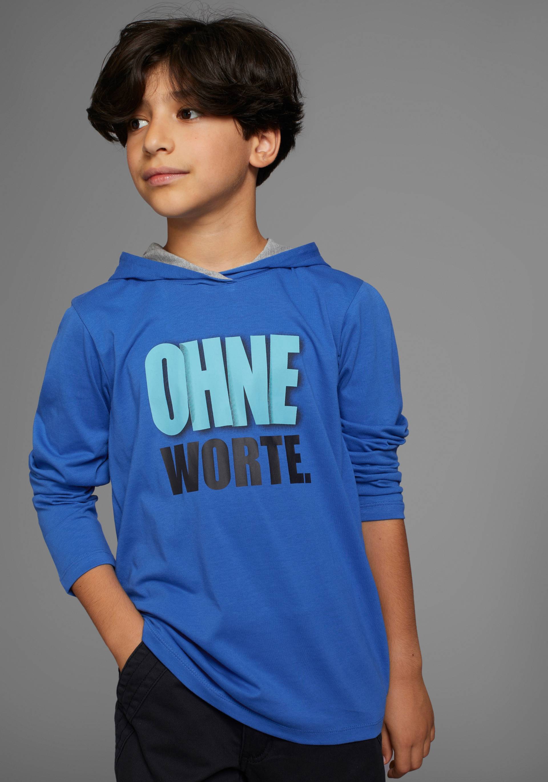KIDSWORLD Kapuzenshirt »OHNE Worte!«, cooler Spruch KIDSWORLD Kapuzenshirt »OHNE Worte!«, cooler Spruch von KIDSWORLD