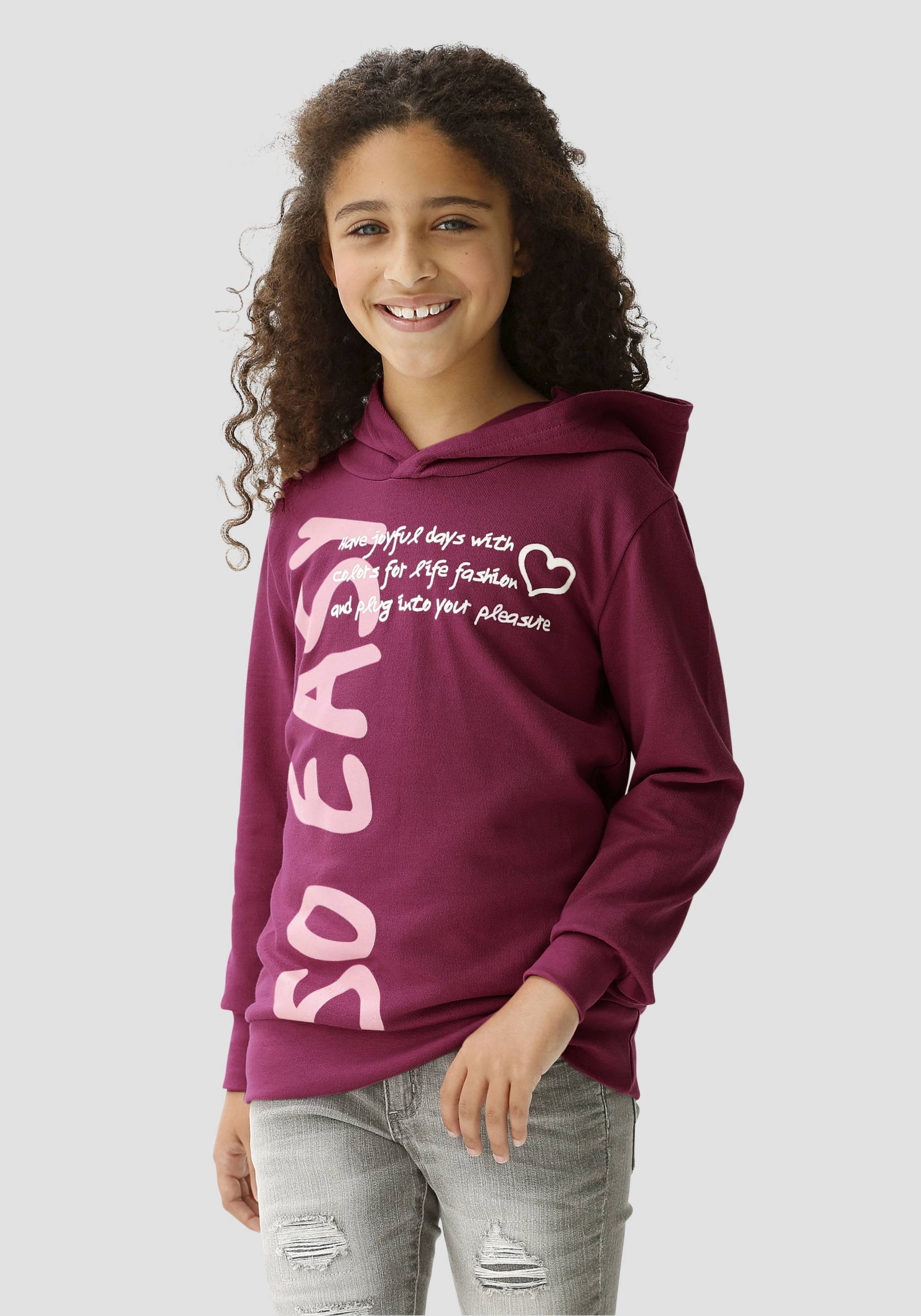 KIDSWORLD Kapuzenshirt »SO EASY - Print«, in längerer Form von KIDSWORLD