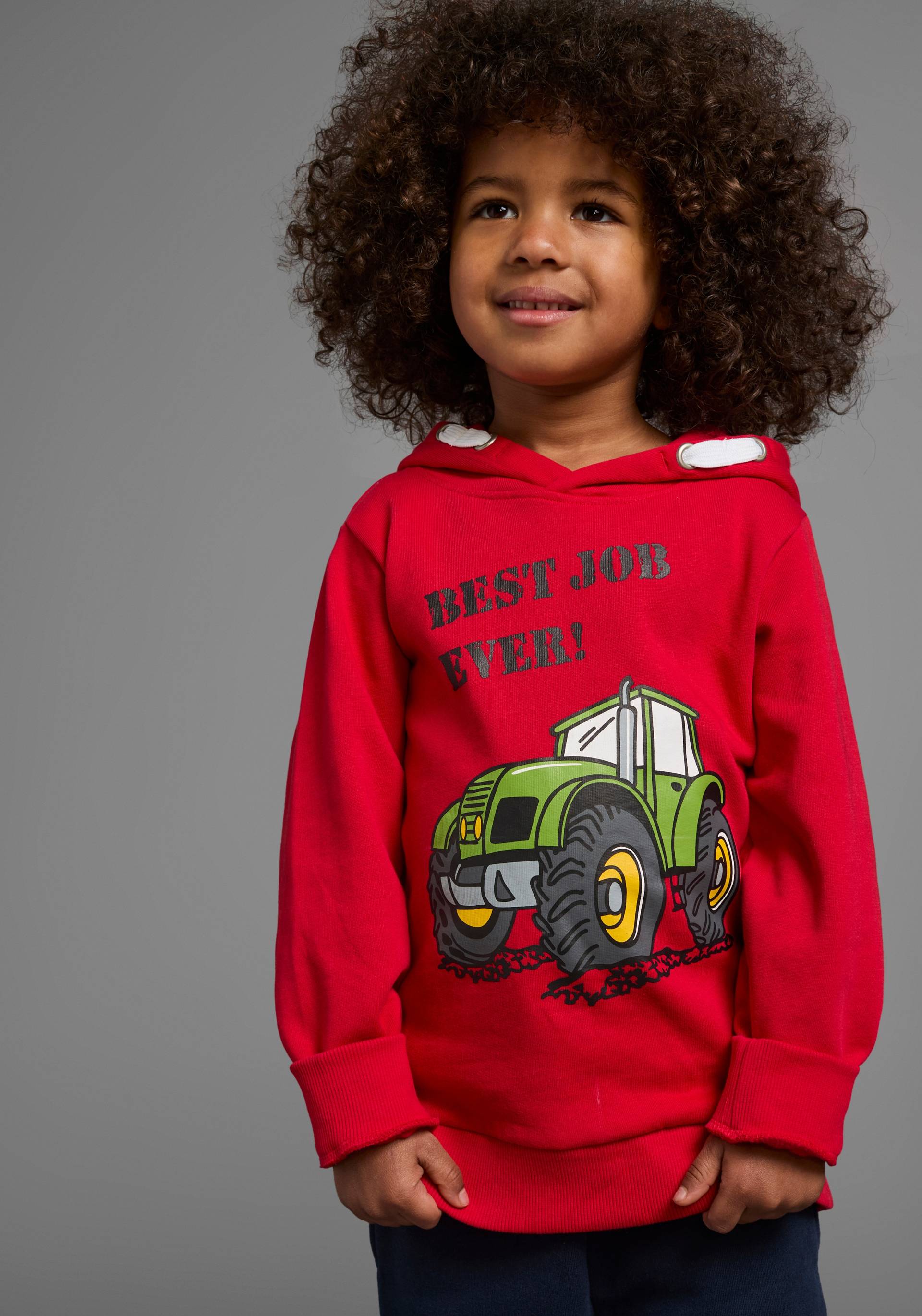 KIDSWORLD Kapuzensweatshirt »BEST JOB EVER!«, lange Ärmel, Basic-Passform, mit Druck, für kältere Tage von KIDSWORLD