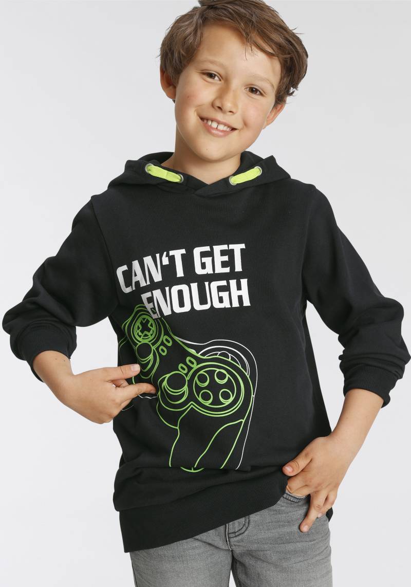 KIDSWORLD Kapuzensweatshirt »CAN´T GET ENOUGH - Spruch«, bedrucktes Design, aus 100% Baumwolle von KIDSWORLD