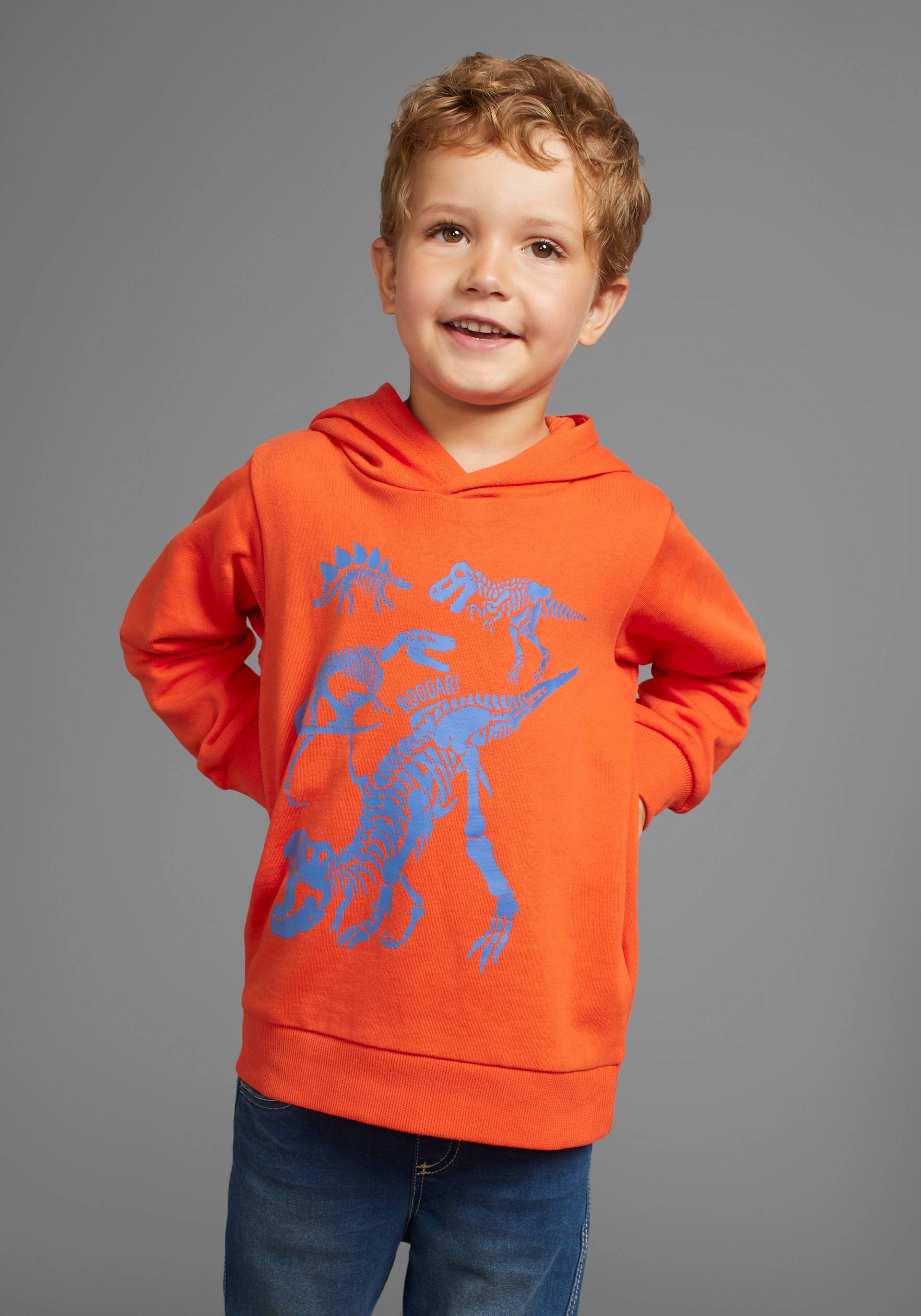 KIDSWORLD Kapuzensweatshirt »DINO«, Langarm, Basic-Passform, mit stylischem Druck, aus 100% Baumwolle von KIDSWORLD