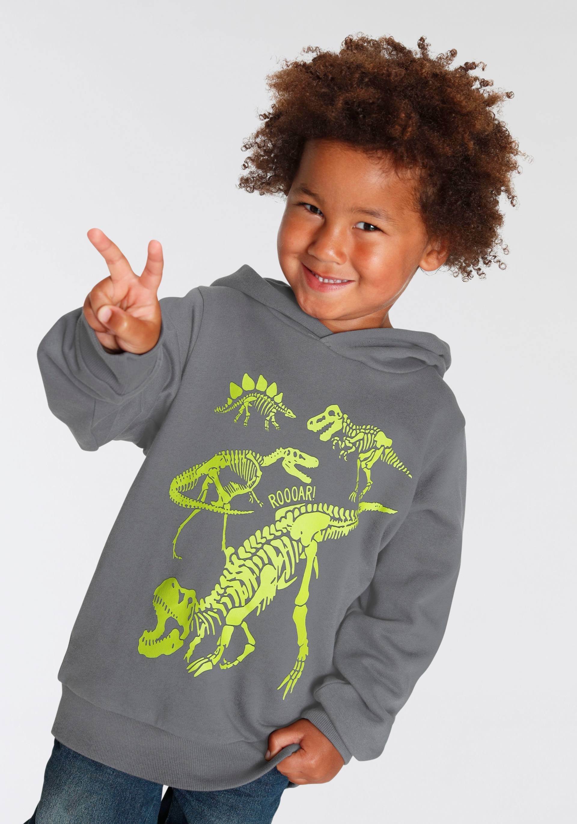 KIDSWORLD Kapuzensweatshirt »DINO«, Langarm, Basic-Passform, mit stylischem Druck, aus Baumwolle von KIDSWORLD