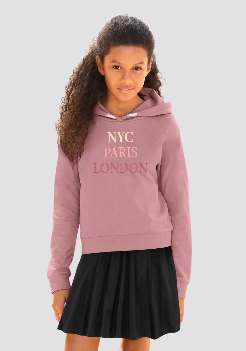 KIDSWORLD Kapuzensweatshirt »NYC Paris London«, mit Stickerei von KIDSWORLD