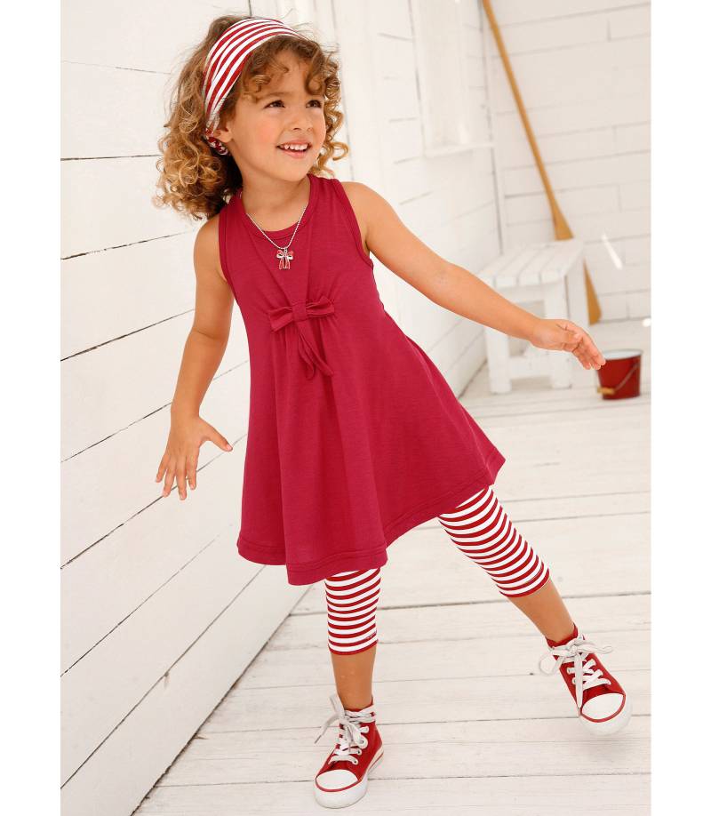 KIDSWORLD Kleid, Leggings & Haarband »3tlg. Set: Kleid, Capri und Haarband geringelt«, Capri und Haarband maritim geringelt von KIDSWORLD