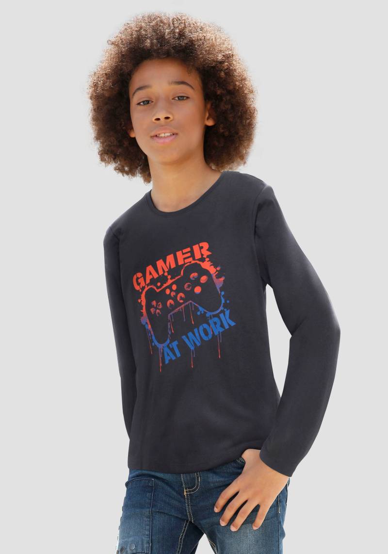 KIDSWORLD Langarmshirt »GAMER AT WORK«, langärmlig, aus Baumwolle, aus Jerseystoff von KIDSWORLD