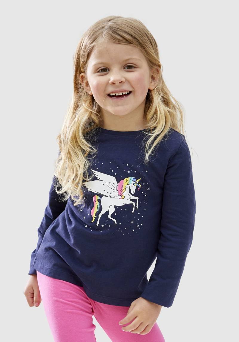 KIDSWORLD Langarmshirt »mit süssem Einhorn Druck«, langärmlig, hüftlange Passform, stylischer Druck von KIDSWORLD