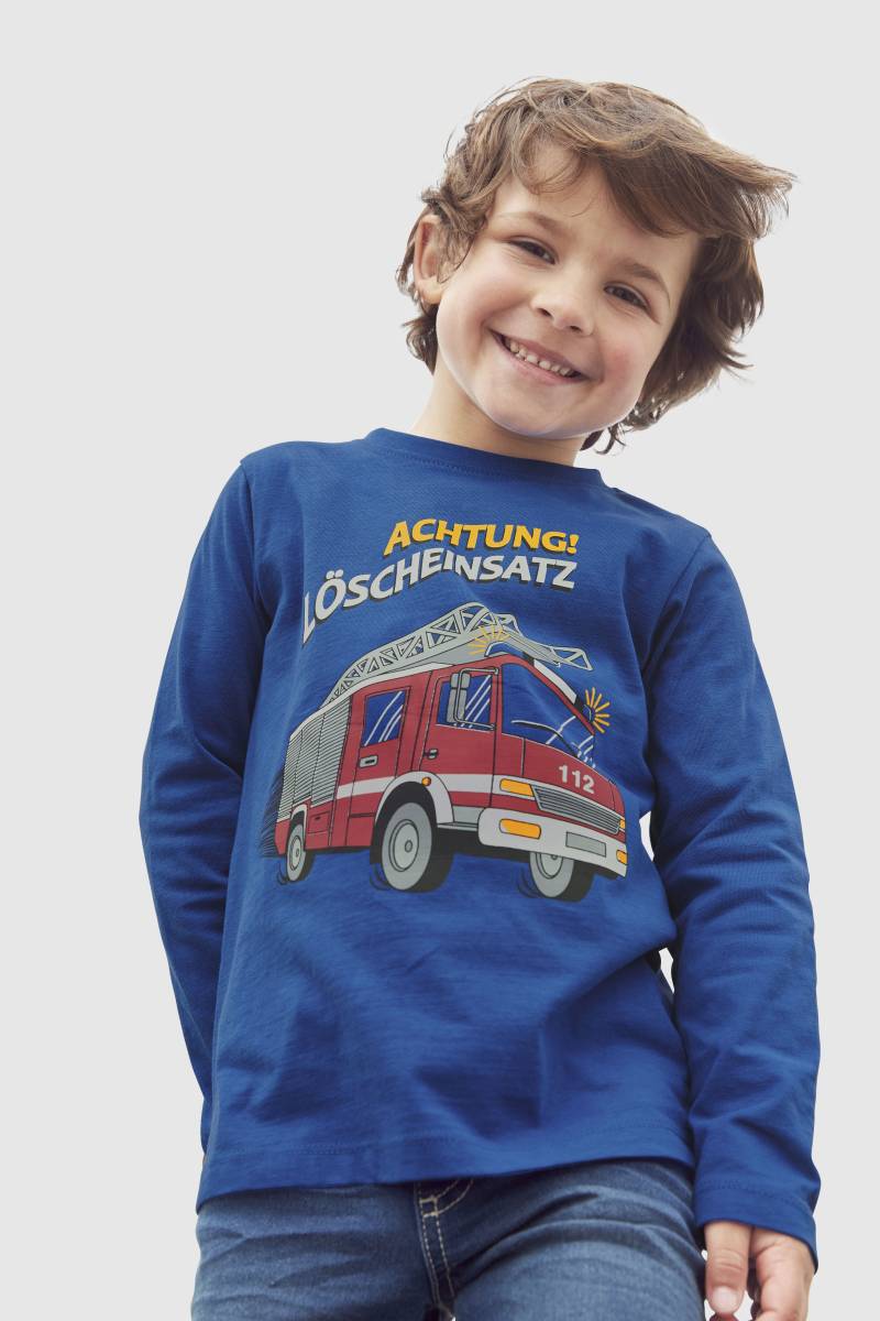 KIDSWORLD Langarmshirt »Mit Feuerwehr-Druck: ACHTUNG LÖSCHEINSATZ«, Langarm, Basic-Passform, bedruckt, Rundhalsausschnitt von KIDSWORLD