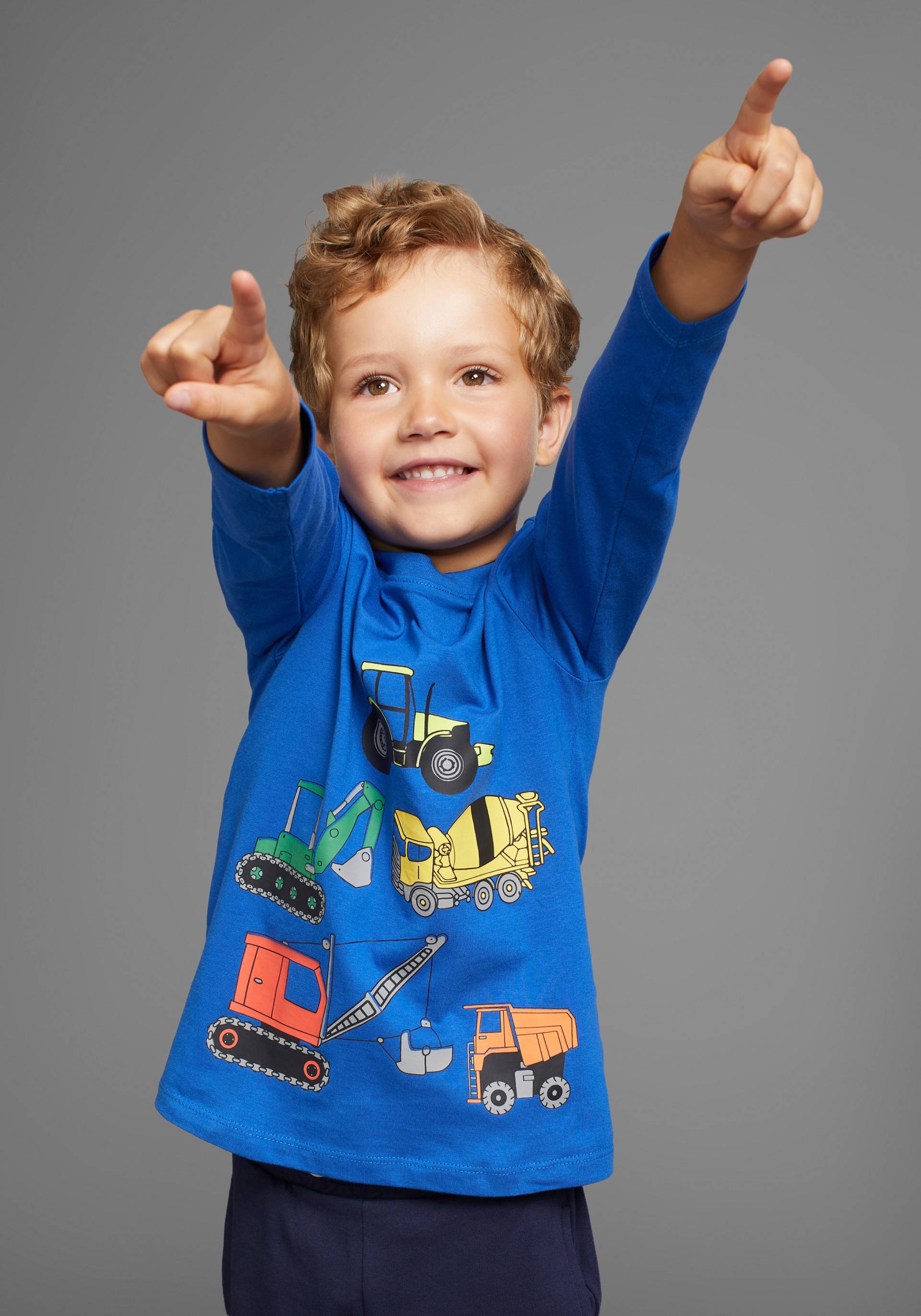 KIDSWORLD Langarmshirt »Bagger«, Baufahrzeuge für kleine Jungs von KIDSWORLD