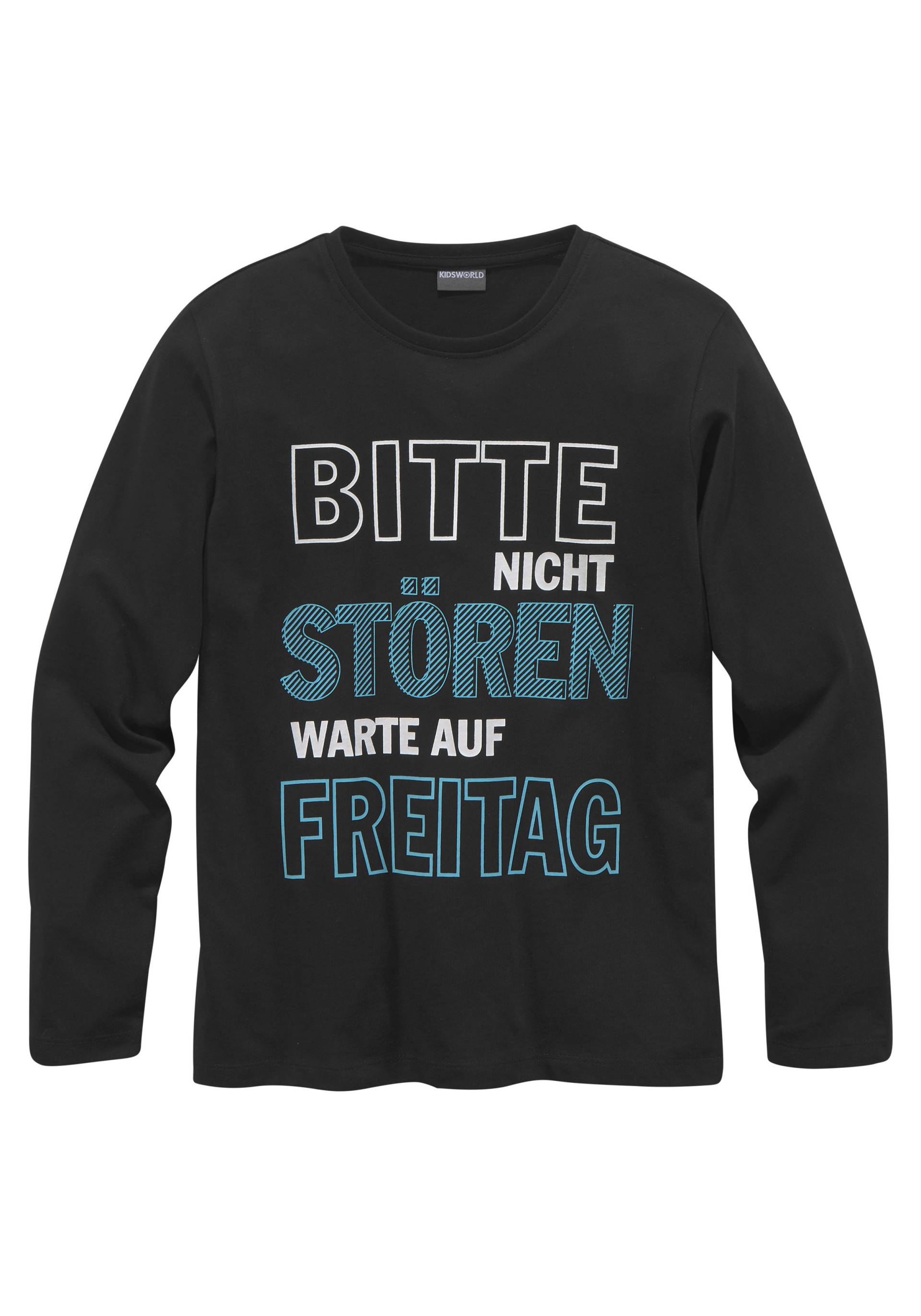 KIDSWORLD Langarmshirt »Bitte nicht stören...«, Langarm, Basic-Passform, bedruckt, Rundhalsausschnitt von KIDSWORLD