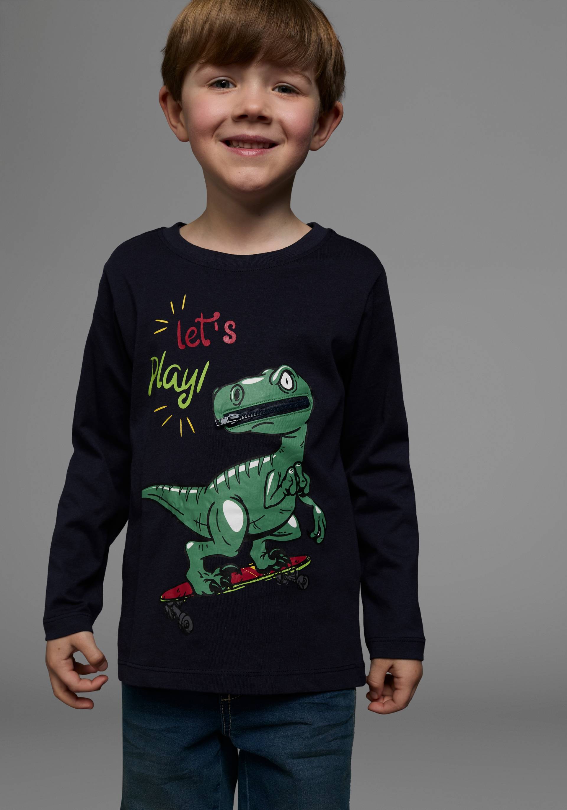 KIDSWORLD Langarmshirt »LET´S PLAY«, Langarm, Basic-Stil, aus Baumwolle von KIDSWORLD