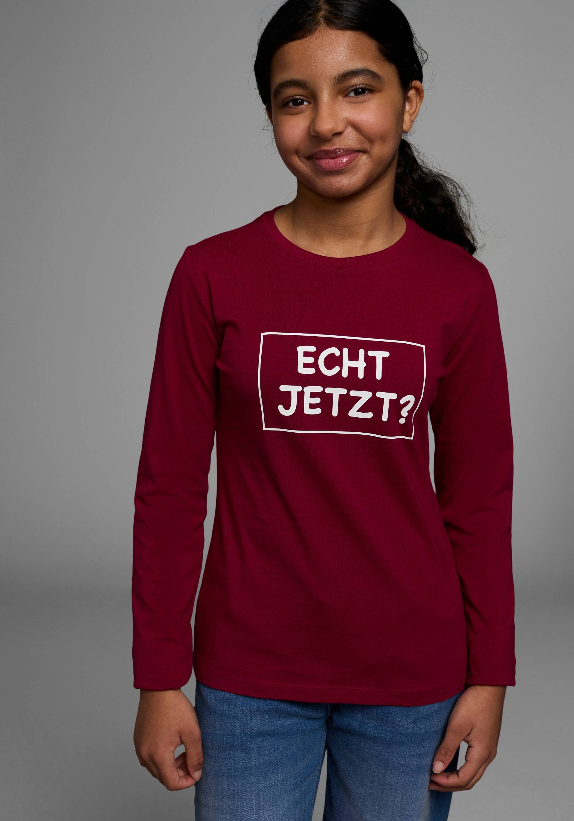 KIDSWORLD Langarmshirt »ECHT JETZT?«, Druck von KIDSWORLD