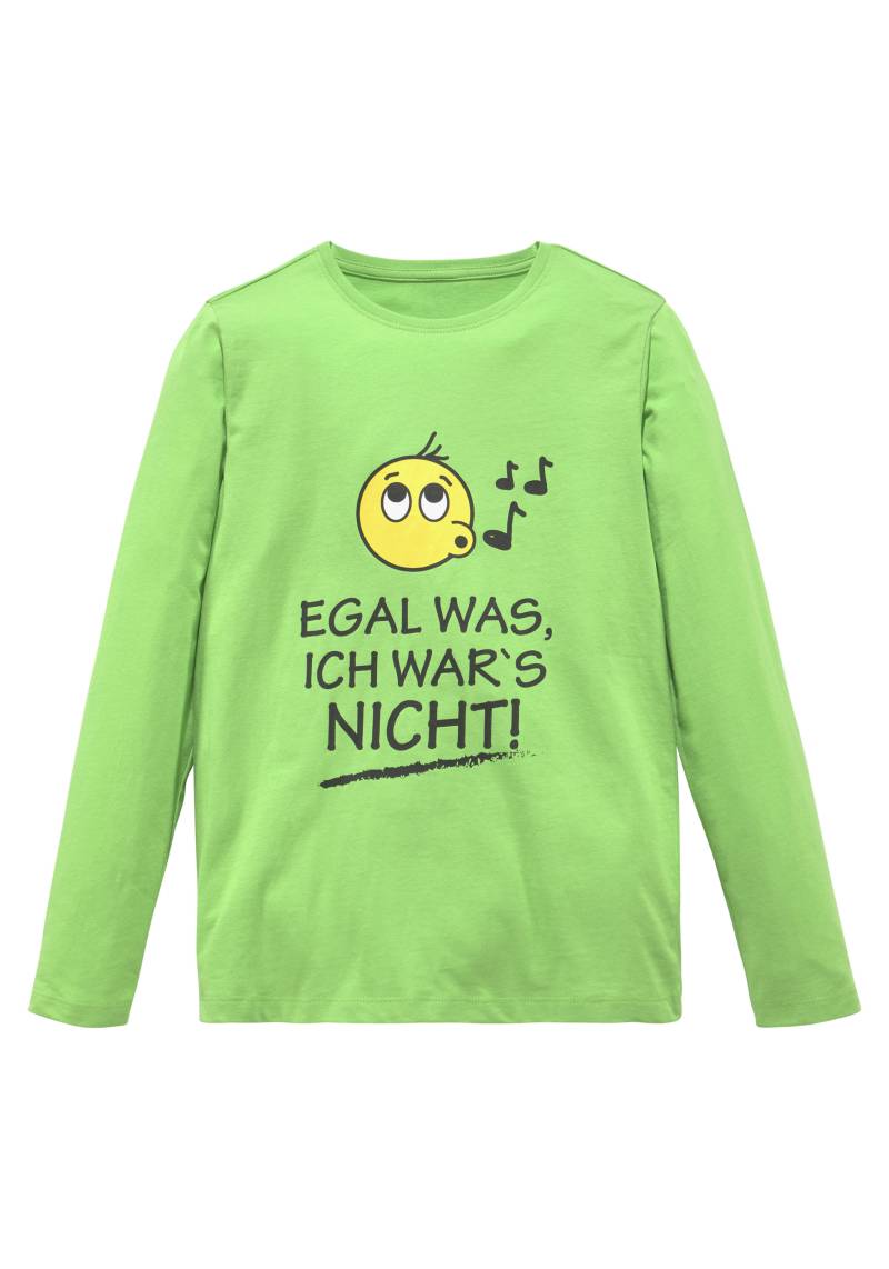 KIDSWORLD Langarmshirt »EGAL WAS, ICH WAR'S NICHT!«, Langarm, Basic-Passform, peppiger Aufdruck, Rundhalsausschnitt von KIDSWORLD