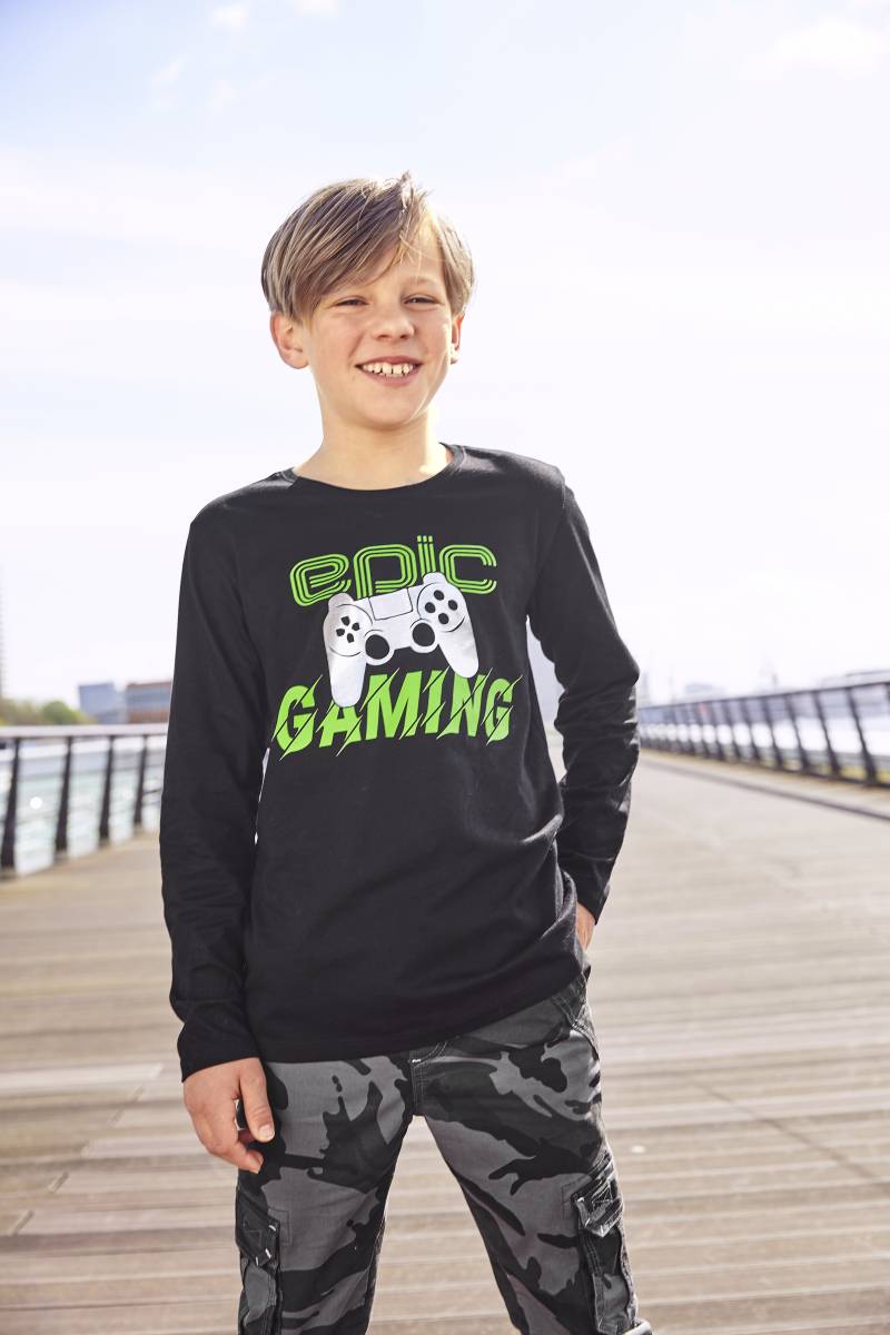 KIDSWORLD Langarmshirt »EPIC GAMING«, langärmelige, mit Statement-Print, Rundhalsausschnitt, Basic-Stil von KIDSWORLD