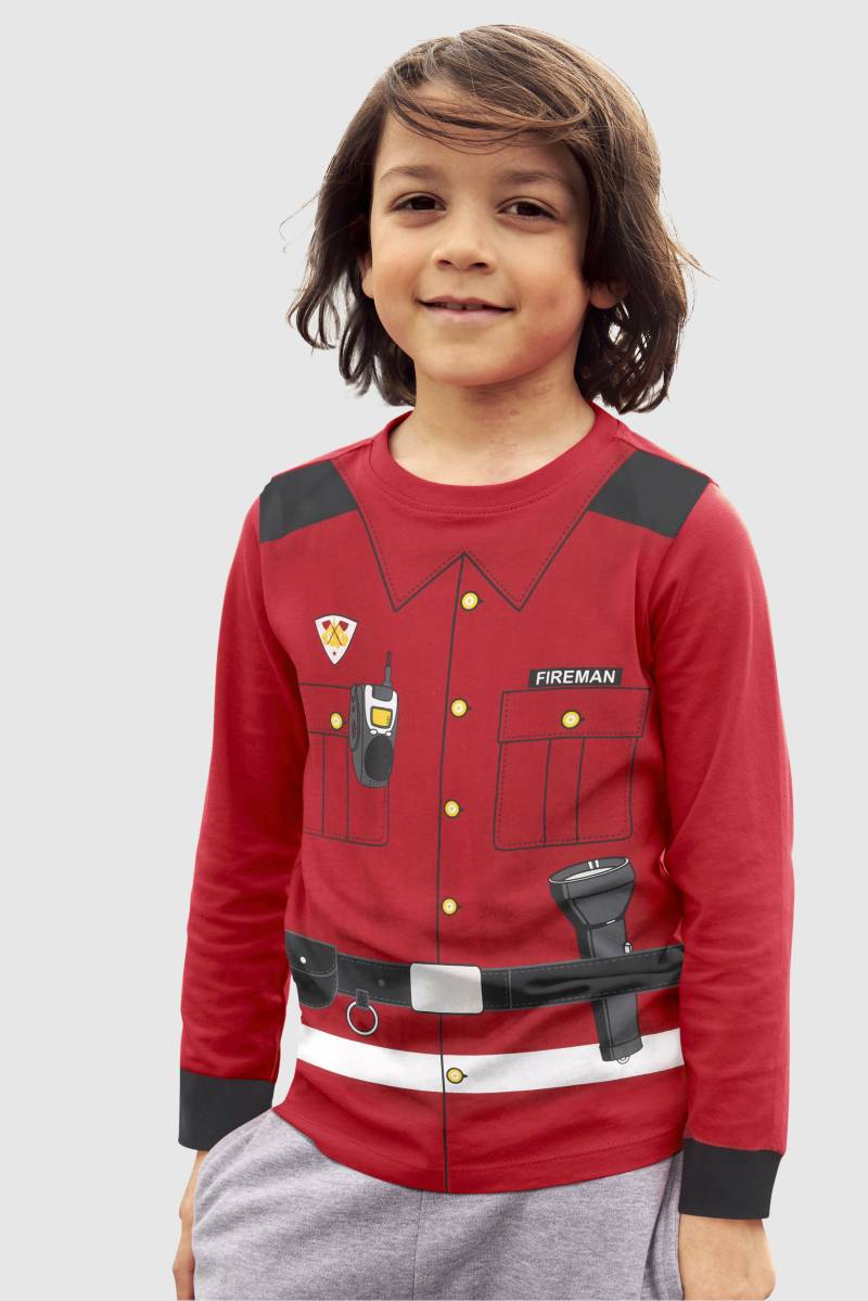 KIDSWORLD Langarmshirt »FEUERWEHR«, Langarm, Basic-Passform, bedruckt, Rundhalsausschnitt von KIDSWORLD