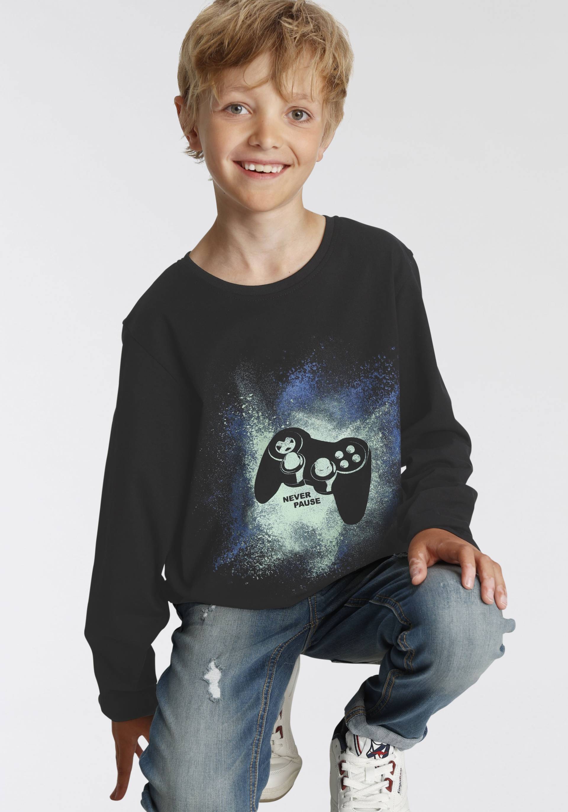 KIDSWORLD Langarmshirt »GAMER«, Langarm, Basic-Passform, mit trendigem Aufdruck von KIDSWORLD