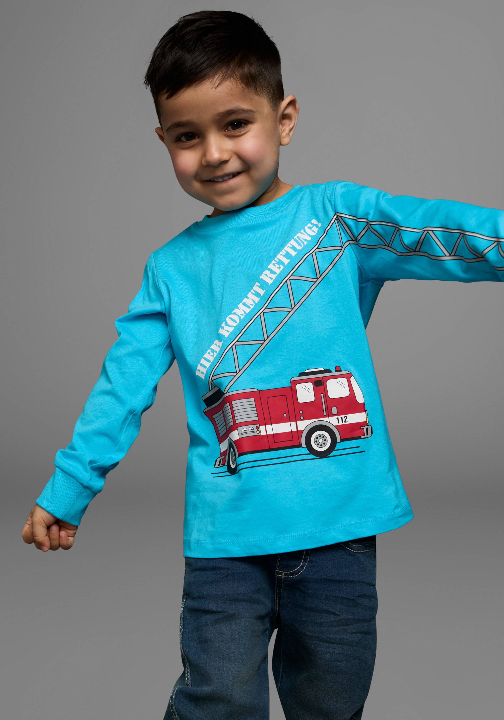 KIDSWORLD Langarmshirt »HIER KOMMT RETTUNG«, Feuerwehr von KIDSWORLD