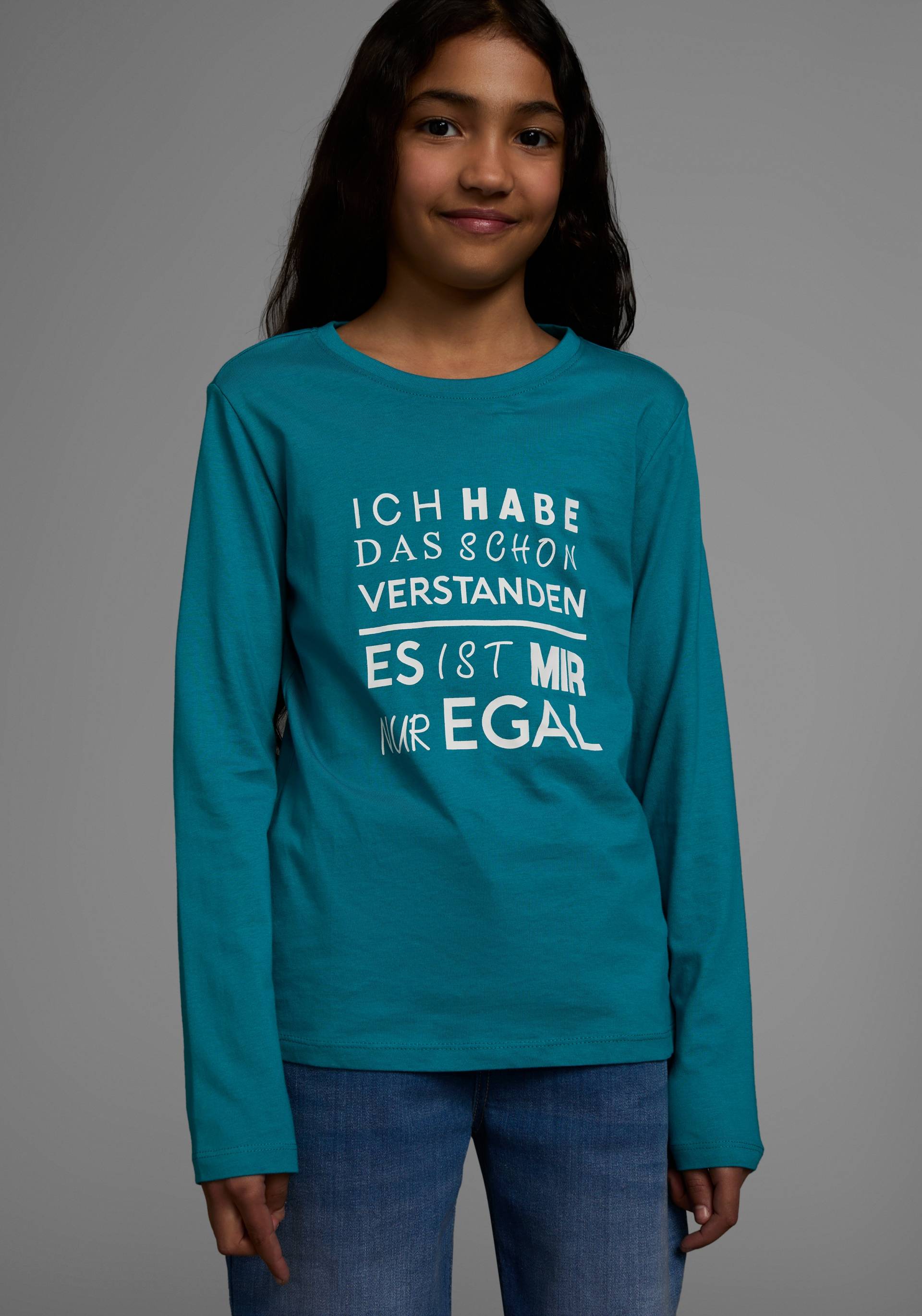 KIDSWORLD Langarmshirt »Ich hab das schon verstanden - es ist mir nur egal«, Langarm, Basic-Passform, mit Statements/Sprüchen KIDSWORLD Langarmshirt »Ich hab das schon verstanden - es ist mir nur egal«, Langarm, Basic-Passform, mit Statements/Sprüchen von KIDSWORLD