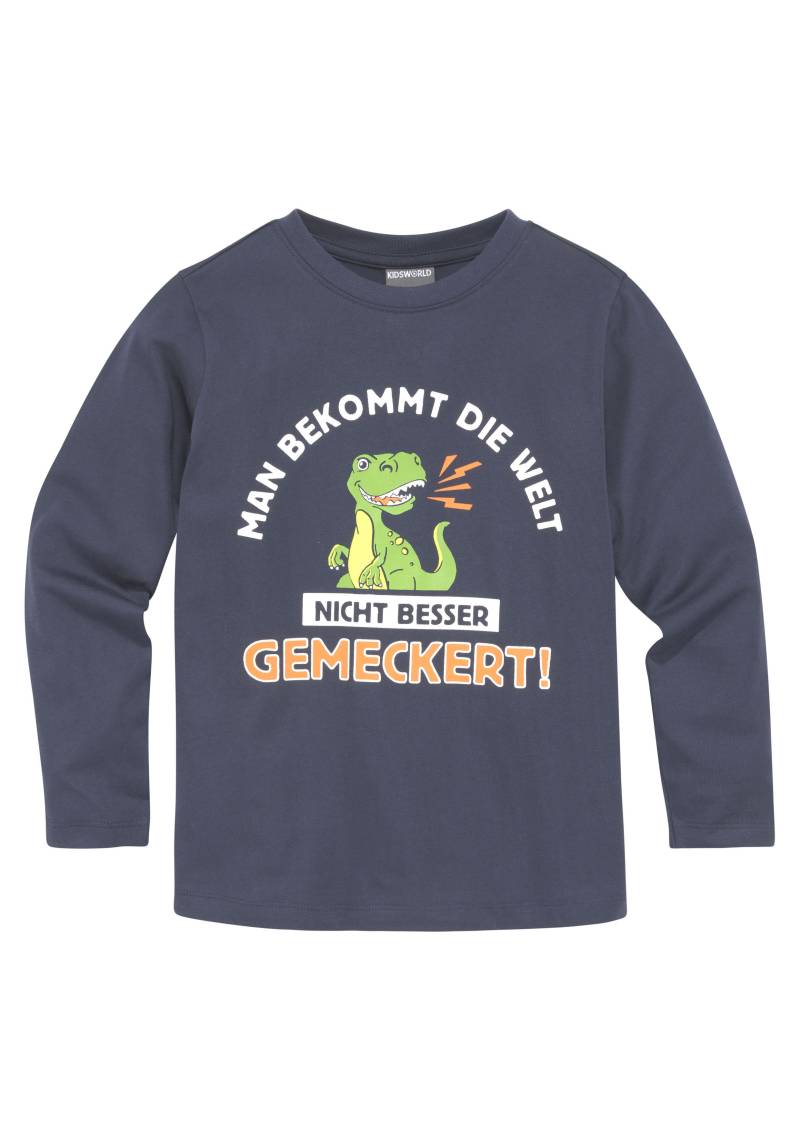 KIDSWORLD Langarmshirt »MAN BEKOMMT DIE WELT ...« von KIDSWORLD